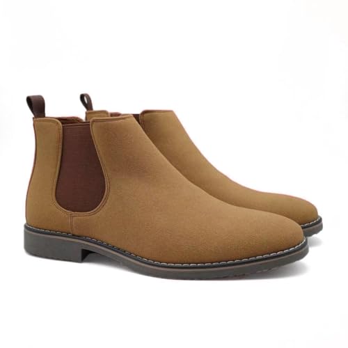 Image of Finishing & Sewing Men's Chelsea Boots, Smart Casual Slip On Ankle Boots