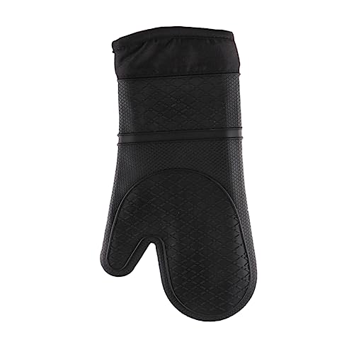 OFFSCH Silicone Oven Mitts for Kitchen Non Slip Gloves for Cooking Baking Barbecue Heat Protection Scald Fits Hands Easy to Clean