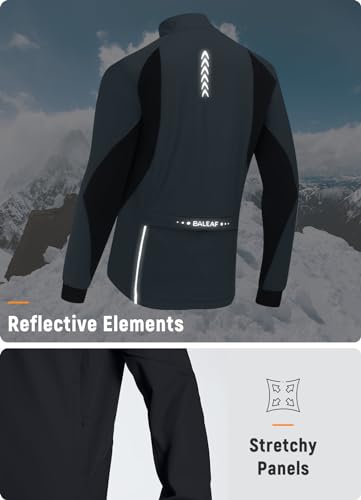 Baleaf Men'S Winter Cycling Jackets Water Resistant Thermal Running Softshell Jacket Warm Cold Weather Pockets Grey L thumb #1