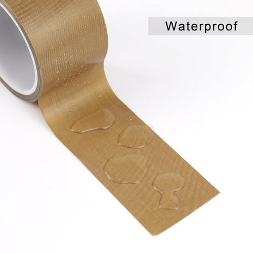 Image of BOMEI PACK PTFE Glass Cloth Tape, 2.4 inchx 33 ft High Temperature PTFE Tape Abrasion Resistant Surface Protection for Vacuum Sealer Machine, Hand Impulse Sealers Insulation Coated