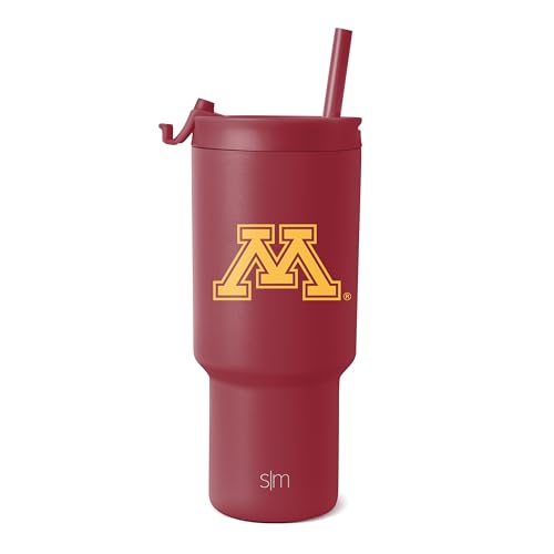 Image of Simple Modern Golden Gophers Tumbler with Straw | 30oz | Collegiate | Trek Officially Licensed University of Minnesota Insulated Water Bottle, Travel Mug | Football Gift for Men, Dad, Him, Her