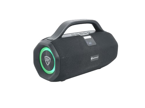 Rockville SONIC-50L Portable Bluetooth Speaker, 50W Stereo Sound, Dual LED Rings, IPX5 Water-Resistant, Upto 24-Hour Battery, TWS, USB/TF Card/AUX/Mic Inputs, for Outdoor and Indoor Events