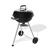 Weber Compact Kettle Barbecue a Carbone (2026) / griglia 47 cm, treppiede con Ruote, Desig...