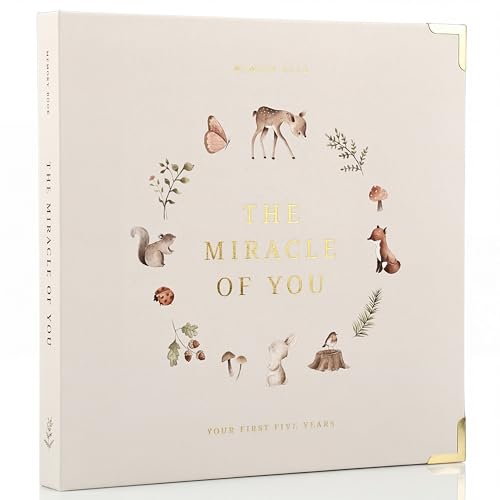 Keepsake Baby Memory Book for Boys and Girls – Timeless First 5 Year Baby Book – Neutral Journal Scrapbook or Photo Album - Record a Milestone for Every Event from Birth to Age 5