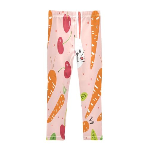 Toddler Girls Leggings Printed Yoga Pants Leggings Carrots Cherries Rabbit Faces for Kids2