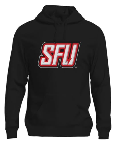 Venley NCAA Officially Licensed Apparel Gameday Saint Francis University SFU Red Flash Logo Unisex RYLSFU06 Hoodie SaintFrancis02H Black X-Large
