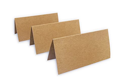 ewtshop 50 bordskort av naturkartong, 10 x 5 cm, som platskort, namnskyltar, födelsedagar, bröllop, dop etc.