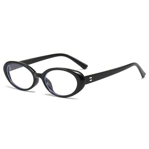 LJCZKA Oval Blue Light Glasses for Women Small Cat Eye Blue Light Blocking Glasses Ladies Anti Fatigue for Reading Texting Gaming