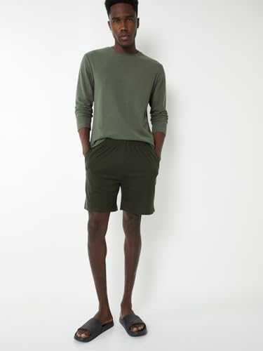 Image of Max Men Cotton Textured Long Sleeve Lounge Regular Fit T-Shirt