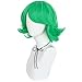 HUNIGIR Green Anime Flip Wig Short Tatsumaki Disgust Cosplay Wig Women Synthetic Halloween Party Costume Hair