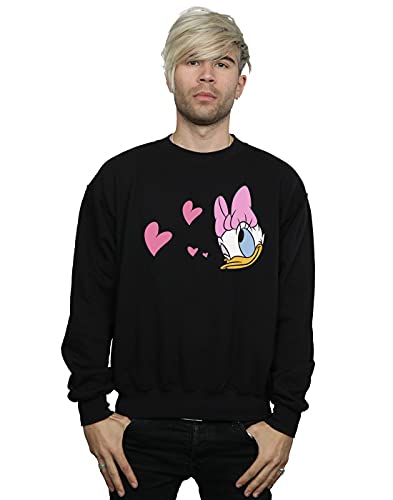 Image of Disney Men's Daisy Duck Kisses Sweatshirt Black XXXX-Large