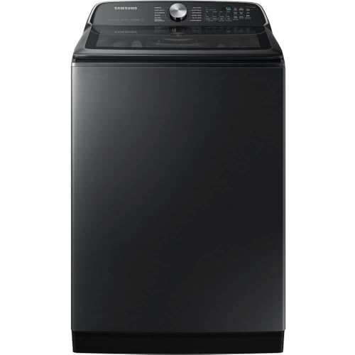 Samsung 5.5 cu. ft. Extra-Large Capacity Smart Top Load Washer with Super Speed Wash, Brushed Black, WA55CG7100AVUS