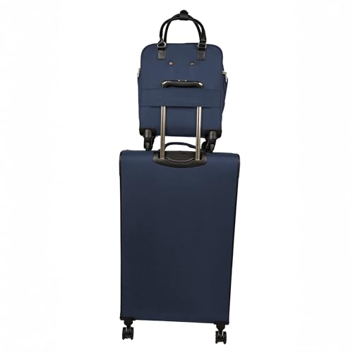 Image of Kenneth Cole REACTION Chelsea Chevron Quilted Luggage, Navy, Underseater, 17-Inch Carry On