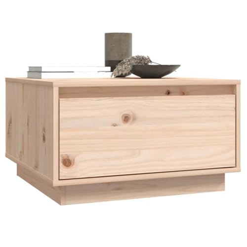 Table basse en pin massif 55cm avec tiroir de rangement - 6