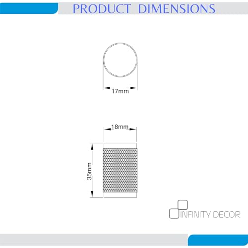 Tiradores para armarios modernos de latón macizo gris plomizo Infinity Decor, 4 unidades 4
