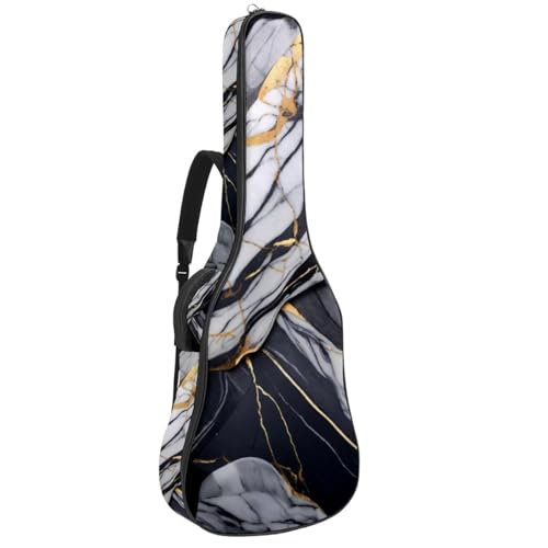 Sac pour guitare à couche de protection zippée 101,6 cm texture marbre noir
