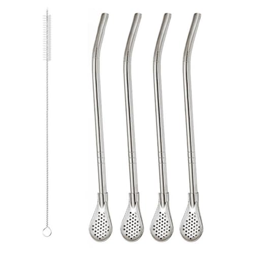 Yerba Mate Straw - Bombilla Drink Paille, Paille de filtre en acier inoxydable | Paille de compagnon amovible, filtre à bombille réutilisable, paille de thé en métal, bâton de filtre à café | Gourde d