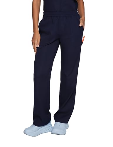 LAMBDA ACADIA Anne Women's Cargo Scrub Pants - Straight Leg, 6-Pocket, Stretchy, Soft Fabric for Medical Professionals (Navy, X-Small)