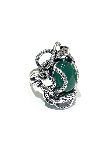 Bague en argent et onyx vert T54.5 pour sublimer vos tenues de bureau