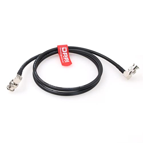 DRRI Canare12G-SDI 4K UHD Right-Angle BNC to Right-Angle BNC Coaxial Cable for Video Monitor (1M, Black), (1M) US