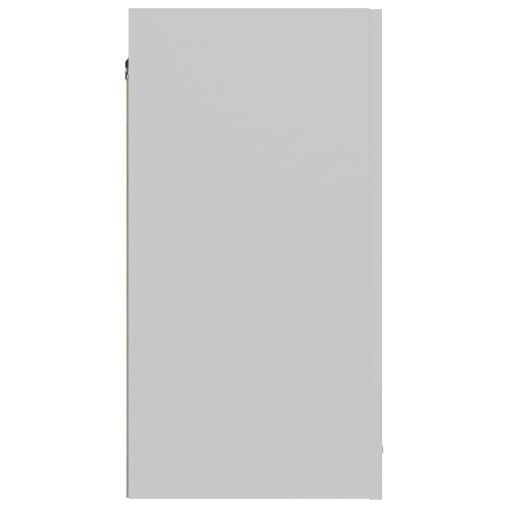 Armoire suspendue 60 x 31 x 60 cm - 2 compartiments - Petit Meuble de Rangement Pour Salon, Cuisine, Salle de Bain, Armoire en Bois Blanc