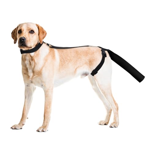 OHCOZZY Dog Tail Protector, Soft Tail Guard for Medium/Large Dogs, Adjustable Cover to Prevent Licking & Aid Wound Recovery(L,Black)