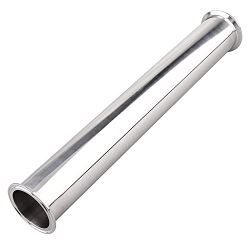 DERNORD Sanitary Spool Tube with Clamp Ends,Stainless Steel 304 Seamless Round Tubing with 2.5 inch Tri Clamp 77.5MM Ferrule Flange (Tube Length: 18 Inch / 457MM)