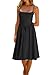 CHYRII Womens Black Dress Fashion Summer 2025 Spaghetti Straps Sleeveless Casual A-Line Midi Dresses Sundress S
