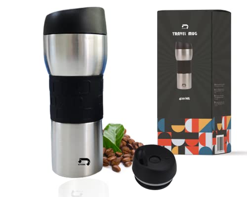 AUTERRE®️ Thermos Mug 420 ml -tazza termica da viaggio per Caffè con coperchio a prova di perdite - tazza termica in acciao - bicchiere termico per conservazione caffe/tè ed altre