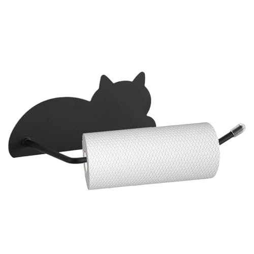 Soporte para toallas de papel, soporte para rollos de cocina, dispensador de tela con diseño de gato, para organización del hogar, apartamento, invitados, viajes
