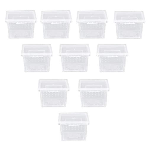 M I A 10 stks Reptiel Doos Acryl Kleine Reptiel Fokken Doos Insect Voeding Doos voor Snake Spin Hageis Centipede (Kleur… - Afbeelding 5