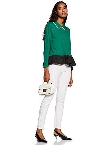 بلوزة قطن للنساء من ستايفيل ان(SSSF460195، اخضر-XL)