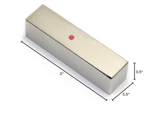 CMS Magnetics® (1 Ct, 2” x 1/2” x 1/2”) Grade N52 Neodymium Magnet, Super Strong Rare Earth Magnets for Industry, Science and Hobbies