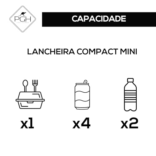 Bolsa Lancheira Térmica Impermeável, PGH, Modelo COMPACT MINI - Capacidade de 4 Litros (Preto)