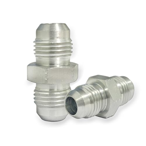Image of 3 /8 inch JIC Male x 3 /8 inch JIC Male Hydraulic fitting, Carbon Steel SAE 37 Flare Pipe Adapter Tube Fitting Straight Connector