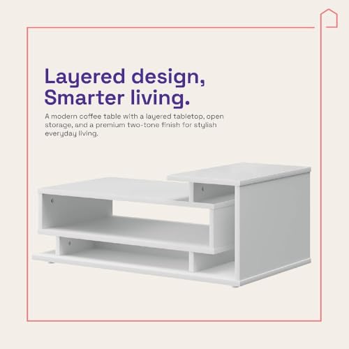 Image of Wakefit Center Table | 1 Yr Warranty | Coffee Table for Living Room Wooden, Tea Table for Living Room Wooden, Sofa Table, Free Installation from Brand, Modern Multi-Functional & Wobble-Free(Storiva)