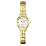 Guess Gb Elle U1458L2M - Orologio analogico da donna con quadrante rotondo bianco e cinturino in acciaio inossidabile color oro, resistente all'acqua