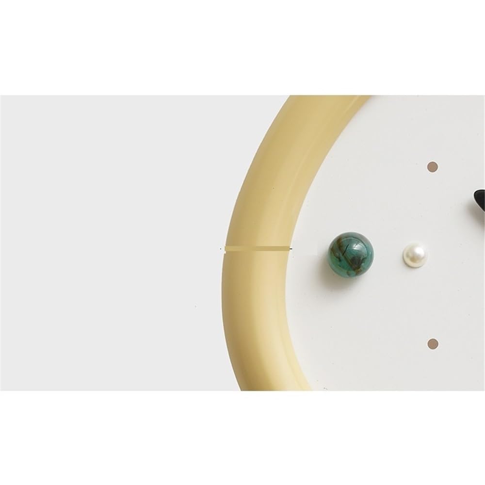 Cocina Reloj de Pared Creativo for Sala de Estar, decoración de Pared con péndulo, Negro, Blanco y Amarillo. Decoración(Yellow)