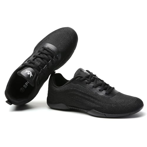 SECHRITE Cheer Shoes Women White Black Cheerleading Dance Sneakers for Cheer Practice and Competition, Athletic Flat Walking Tennis Shoes for Adults3