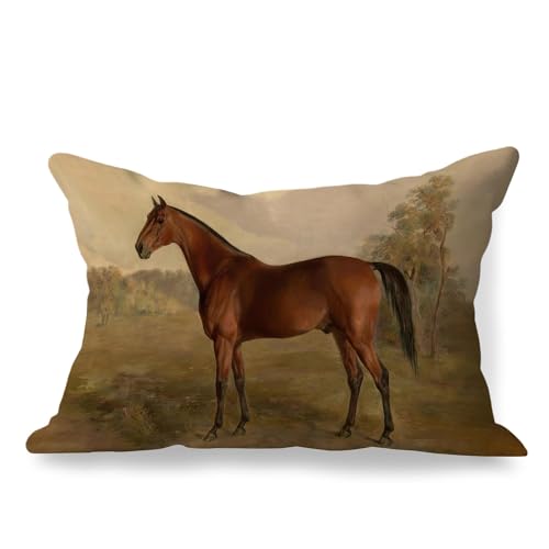 MVLJG Vintage Horse Pillow Covers 12x20, Gifts for Horse Lovers, Equestrian Gifts, Farmhouse Rustic Country Farm Animal Decorative Throw Pillow Covers...