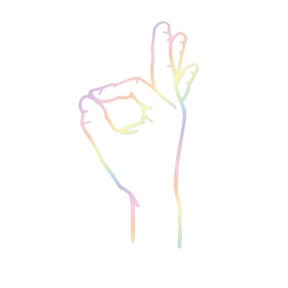 OK Hand Gesture Vinyl Sticker for Car Motorcycle Bumper Exterior Accessories(Laser)