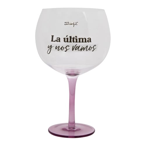 Mr. Wonderful - Copa de balón - La última y nos vamos - Copa de balón con mensaje - Realizada en vidrio - Capacidad: 70 cl Mr. Wonderful - Copa de balón - La última y nos vamos - Copa de balón con mensaje - Realizada en vidrio - Capacidad: 70 cl