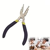 Mirhua ワイヤーループペンチ 6リング型 丸ペンチ 工具 宝石修理 手工芸 滑り止めハンドル シマノ プライヤー 多機能プライヤー スプリットリングプライヤー 線材の曲げ加工 アクセサリー用工具 多サイズのリング作り フックの製作 ジュエリー製作 DIY 手作り 小さい