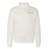 Venley Official NCAA University of Idaho Vandals Unisex Quarter-Zip Sweatshirt RYLID04 - White, 2XL