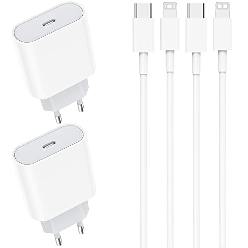 Sakahyro 20W 4-Pack iPhone Ladekabel and Schnellladekabel with 2M Kabel for iPhone 14/14 Pro/14 Pro Max/14 Plus/13 12 11 SE, USB C Netzteil Stecker Ladegerät Ladestecker Schnellladegerät Netzstecker