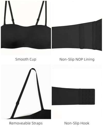 Image of Organic Cotton Strapless Bra for Women Padded Bra for Small Breasted Women