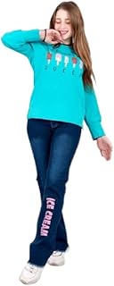 Girls' set consisting of jeans and a turquoise blouse2