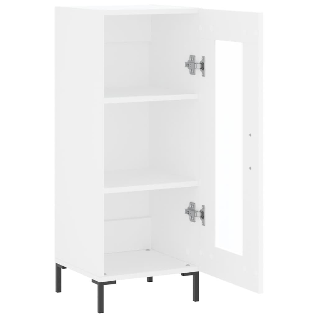 Credenza bianca, 34,5 x 34 x 90 cm, con anta in vetro