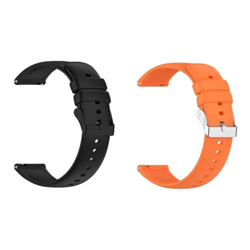Silicone Strap, Quick Buckle Waterproof Soft Strap, Black Strap, Silver Stainless Steel Buckle, Men's and Women's Smartwatch Strap, Sport Watch Strap