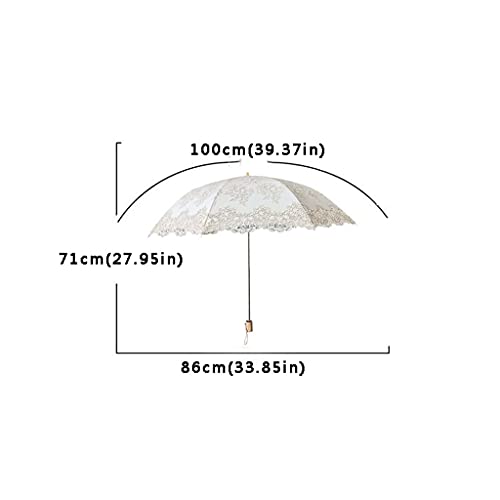 Parapluie de voyage compact et robuste contre la pluie et le soleil beige